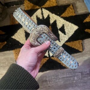 Baby Blue #Western Studded Belt